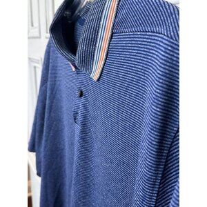 Nike Men's Size Large Dri-Fit Polo Blue Striped Golf Tennis